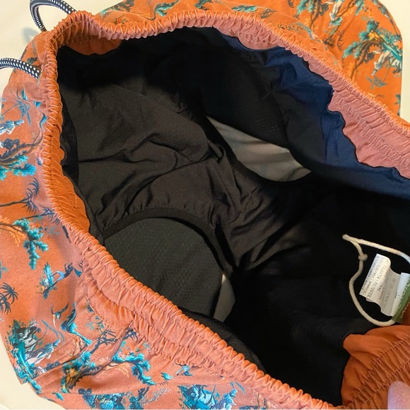 Agua Bendita Joe Pavana brown green tree print Swim Shorts trunks - Picture 9 of 11